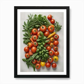 Portrait Of A Tomato Rustical Kitchen Wall Art Art Print