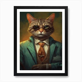 Gangster Cat Serengeti Art Print