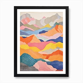 Mount Bierstadt United States 1 Colourful Mountain Illustration Art Print