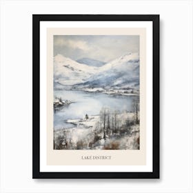 Vintage Winter Painting Poster Lake District United Kingdom 3 Art Print