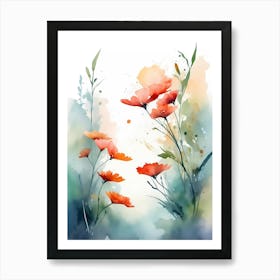 Watercolor Poppies 6 Art Print