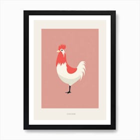 Minimalist Chicken 1 Bird Poster Art Print