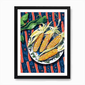 Corn Summer Illustration 2 Art Print
