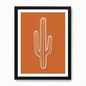 Cactus Line Drawing Ladyfinger Cactus 2 Art Print