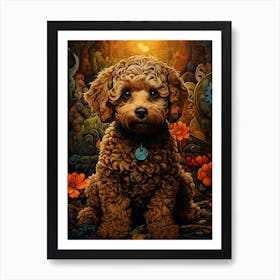 Celtic Poodle Art Print