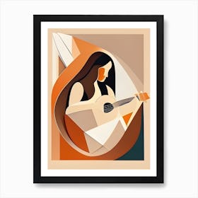 Womanandguitarmetric Art Print