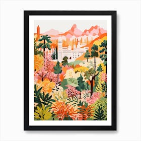 Gardens Of Alhambra Spain Modern Illustration 1 Art Print