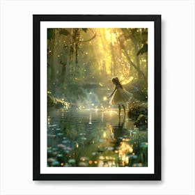 Fairy In The Sparkly Forest Art Print