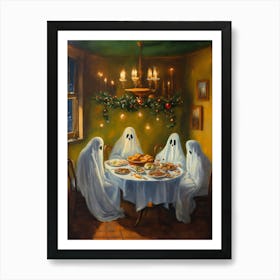 Ghosts At The Dinner Table Art Print
