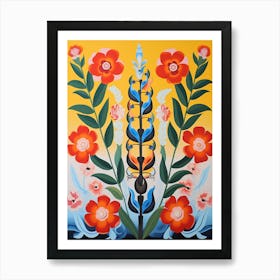 Flower Motif Painting Snapdragon 1 Art Print