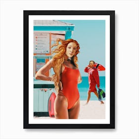 Venus And Vincent On The Beach Art Print