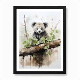 Koala, Japanese Brush Painting, Ukiyo E, Minimal 2 Art Print