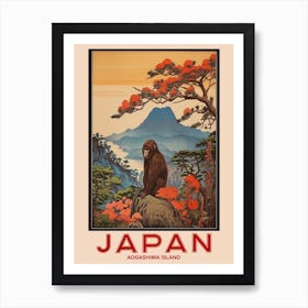 Aogashima Island, Visit Japan Vintage Travel Art 4 Art Print