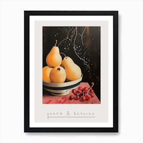 Pears And Berries Art Deco Poster Art Print