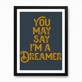 Imagine Lyrics Quote Art Print