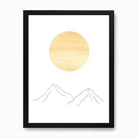 Mountains And Sun Art Print