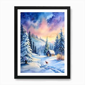 Winter Landscape Painting 1 Art Print