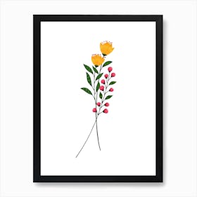 Blooming Yellow Flowers Art Print