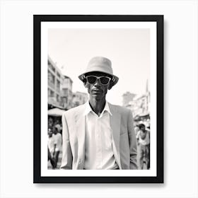 Phnom Penh, Cambodia, Black And White Old Photo 2 Art Print