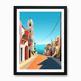 Algarve, Portugal, Flat Illustration 1 Art Print