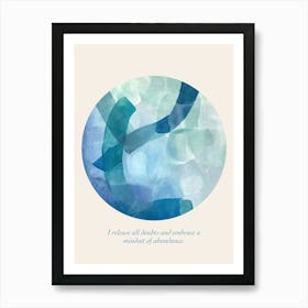 Affirmations I Release All Doubts And Embrace A Mindset Of Abundance Art Print