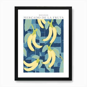 Mercado De La Fruta Bananas Illustration 3 Poster Art Print