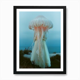 "Beach Beauty in Surreal Jellyfish Fashion" Art Print