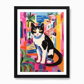 Painting Of A Cat In Palma De Mallorca Spain 3 Art Print