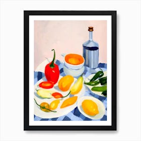 Habanero Pepper 2 Tablescape vegetable Art Print