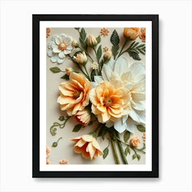 Flowers On A Table Art Print