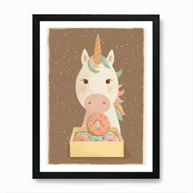 Unicorn & Rainbow Sprinkle Donuts 1 Art Print