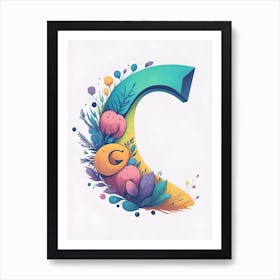 Colorful Letter C Illustration 30 Art Print