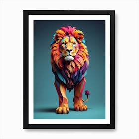 Colorful Lion 1 Art Print