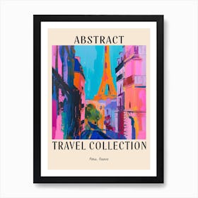 Abstract Travel Collection Poster Paris France 7 Art Print