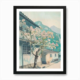 Kobe Japan 2 Retro Illustration Art Print