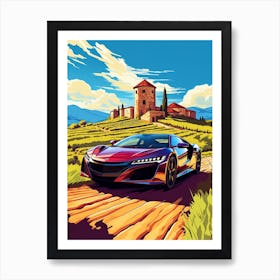 A Acura Nsx In The Tuscany Italy Illustration 3 Art Print