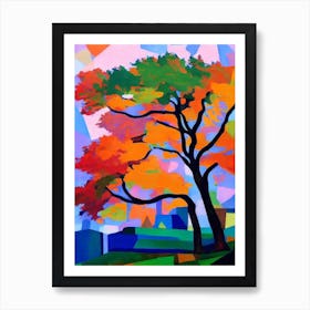 European Beech Tree Cubist 1 Art Print