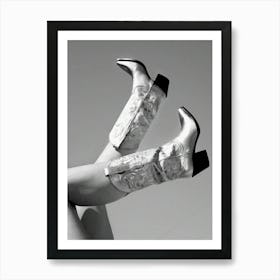 Cowboy Like Me Black And White Art Print