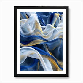 Abstract Blue And Gold 15 Art Print