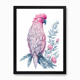 Pink Cockatoo Painting (6) Art Print