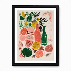 Guava Fruit Drawing 4 Art Print