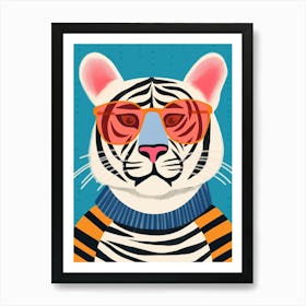 Little Siberian Tiger 1 Wearing Sunglasses Art Print