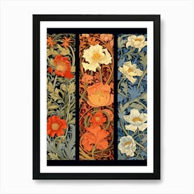 Three Banners With Flowers Art Print