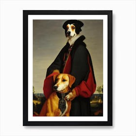 American Foxhound Renaissance Portrait Oil Painting Art Print