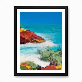 Red Cliffs by the Ocean Art Print