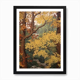 Yellow Birch 2 Vintage Autumn Tree Print  Art Print