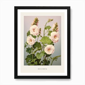 Floral Illustration Hollyhock 1 Poster Art Print