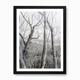 Near & Far - Your Soul is a vast meadow in between (Pencil drawing) Art Print