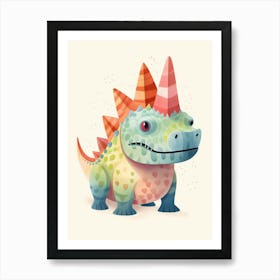 Colourful Dinosaur Leptoceratops 2 Art Print