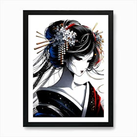 Creativel Geisha Illustration 133 Art Print